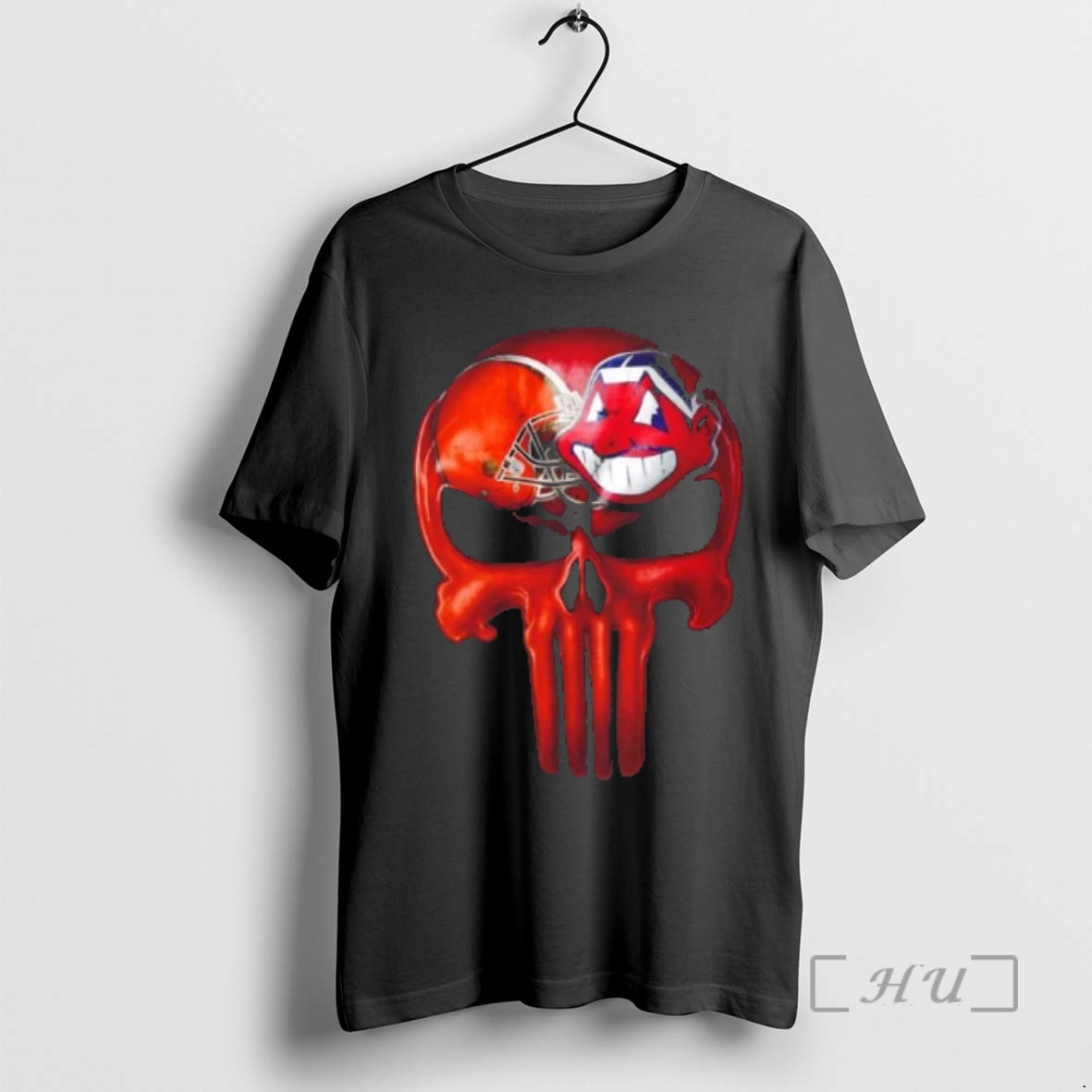 Officials Punisher Skull Cleveland City Sports Browns X Indians Premium T Shirts Sweater Hoodie