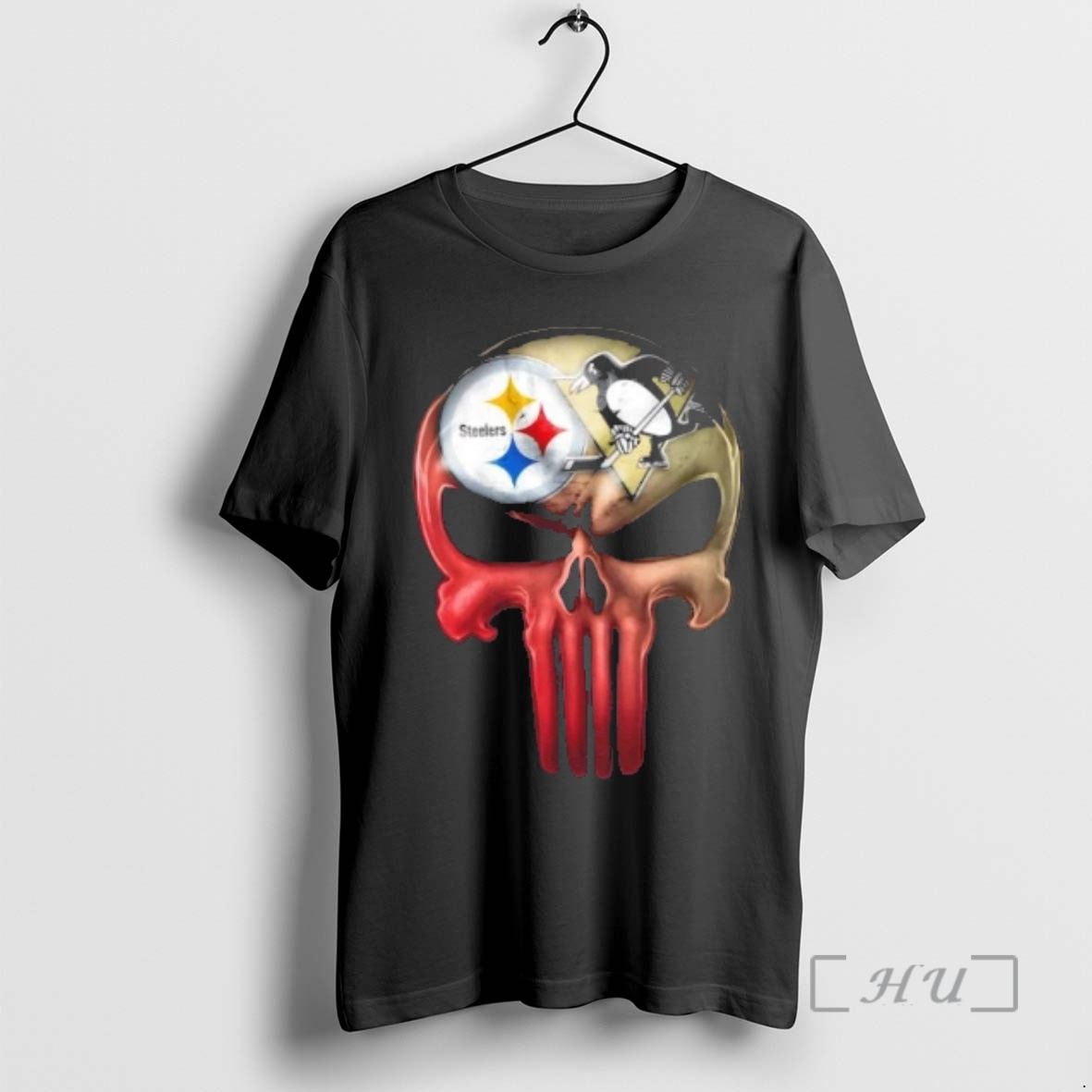 Officials Punisher Skull Pittsburgh City Sports Steelers X Penguins Premium T Shirts Sweater Hoodie