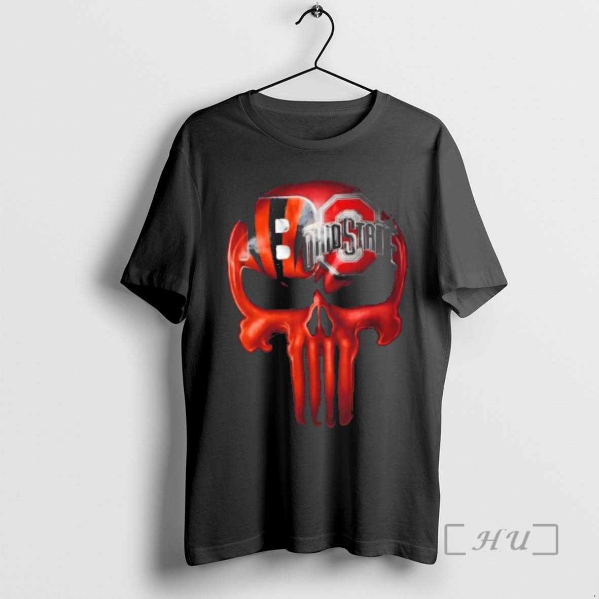 Officials Punisher Skull Sports Cincinnati Bengals X Ohio State Buckeyes Premium T Shirts Sweater Hoodie