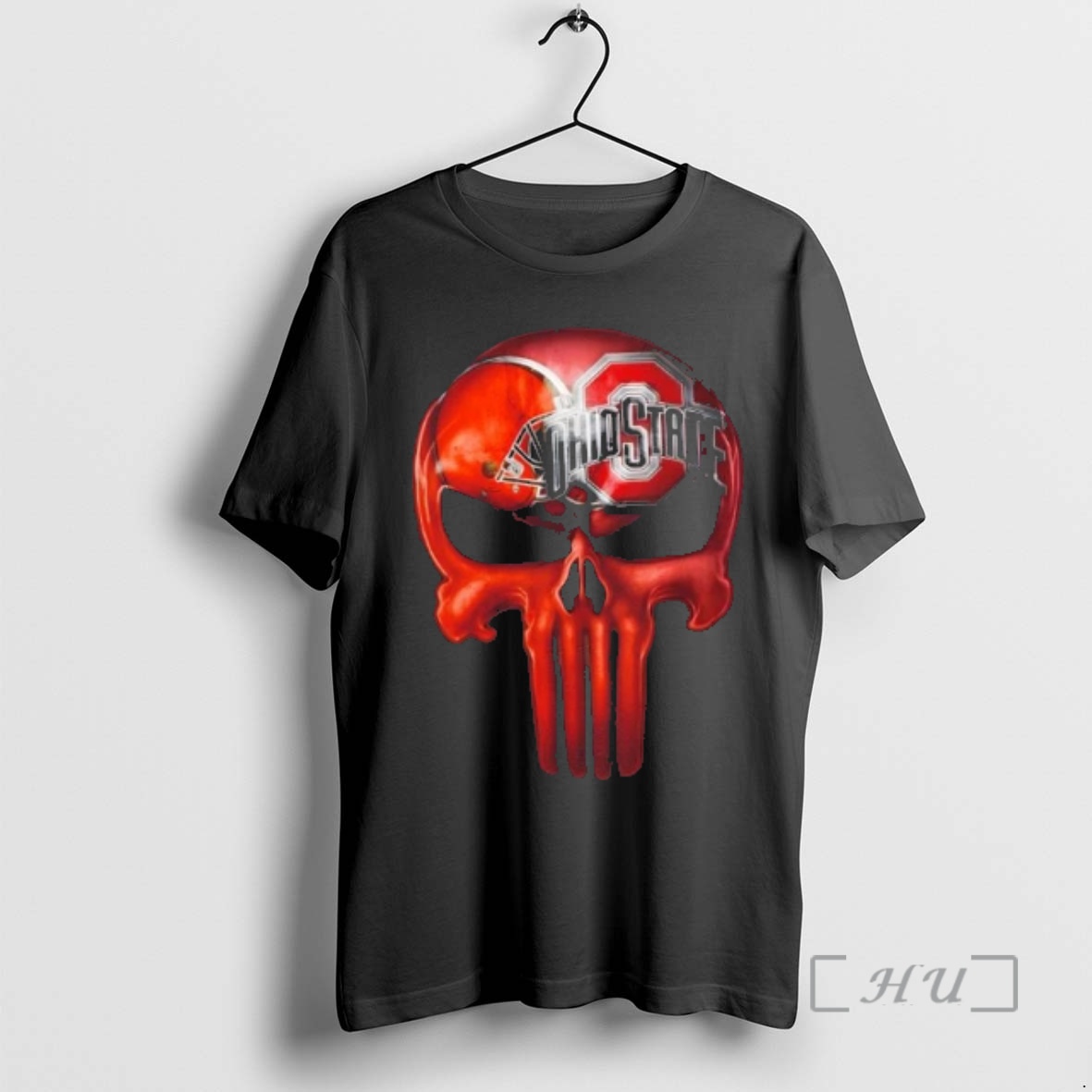 Officials Punisher Skull Sports Cleveland Browns X Ohio State Buckeyes Premium T Shirts Sweater Hoodie