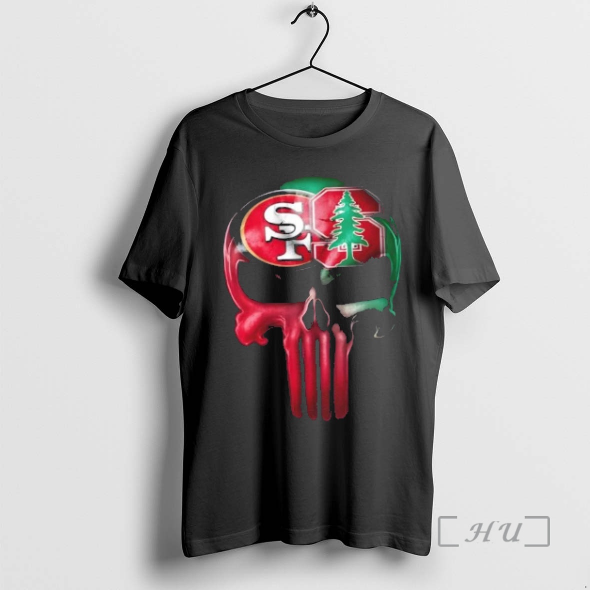 Officials Punisher Skull Sports San Francisco 49ers X Stanford Cardinal Premium T Shirts Sweater Hoodie