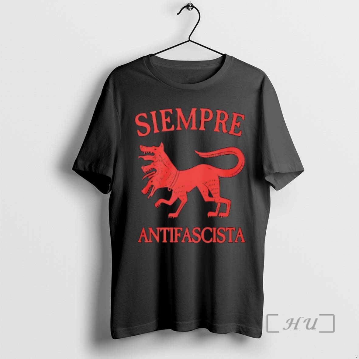 Officials Red Three Headed Cerberus Siempre Antifascista Premium T Shirts Sweater Hoodie