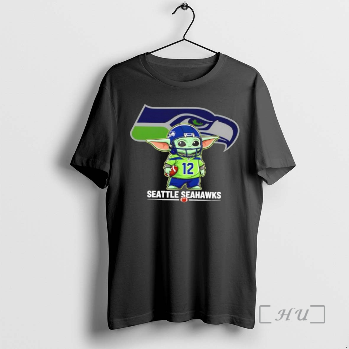 Officials Seattle Seahawks Baby Yoda Cute Football Crossover Premium T Shirts Sweater Hoodie