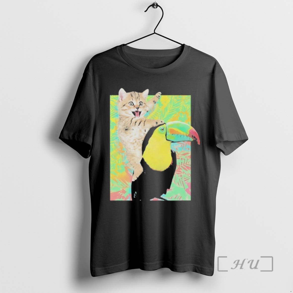 Officials Tabby Cat Riding Toucans Animal Funny Premium T Shirts Sweater Hoodie
