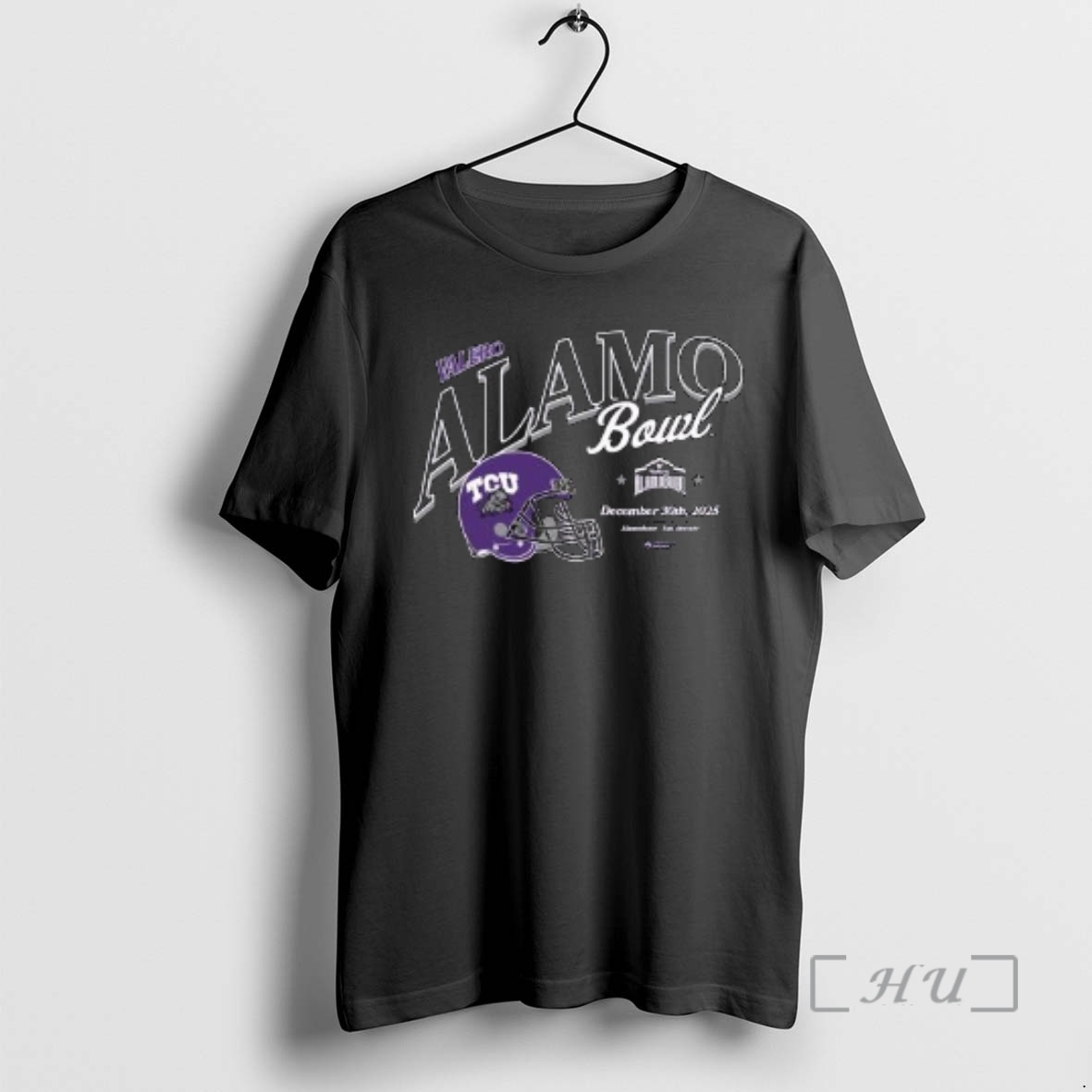 Officials Tcu Horned Frogs 2025 Valero Alamo Bowl December 30th 2025 Helmet Circle Black Premium T Shirts Sweater Hoodie