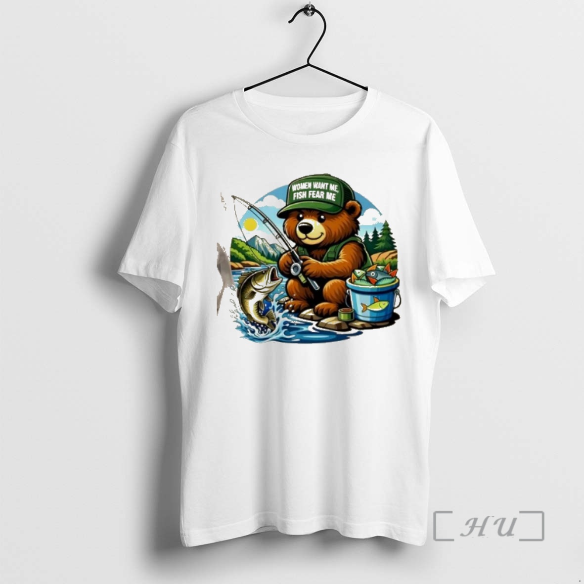 Officials Teddy Bear Fishing Wearing A Cap Women Want Me Fish Fear Me Premium T Shirts Sweater Hoodie