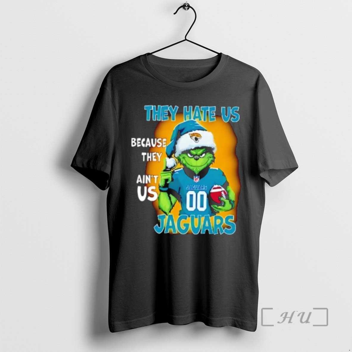 Officials They Hate Us Because They Aint Us Jacksonville Jaguars Grinch Santa Premium T Shirts Sweater Hoodie