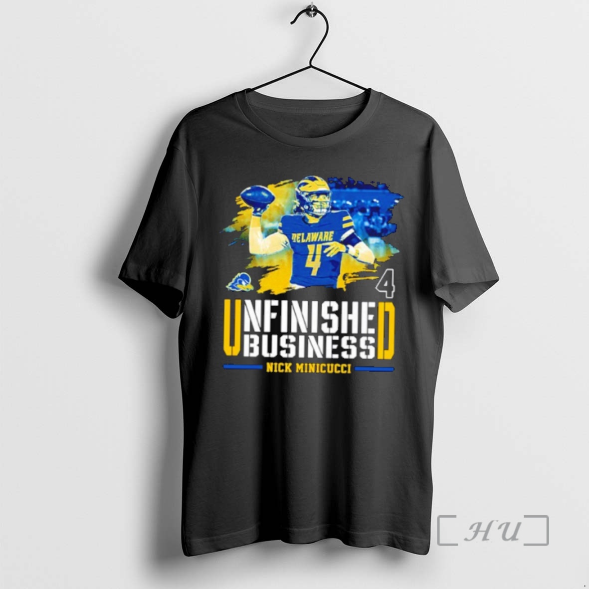 Officials Unfinished Business Nicholas Minicucci Delaware Fightin Blue Hens Ncaa Football Premium T Shirts Sweater Hoodie
