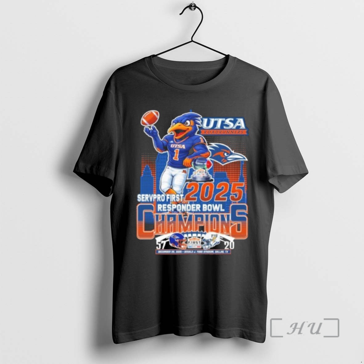 Officials Utsa Roadrunners Servpro First Responder Bowl Champions Mascot 2025 Premium T Shirts Sweater Hoodie