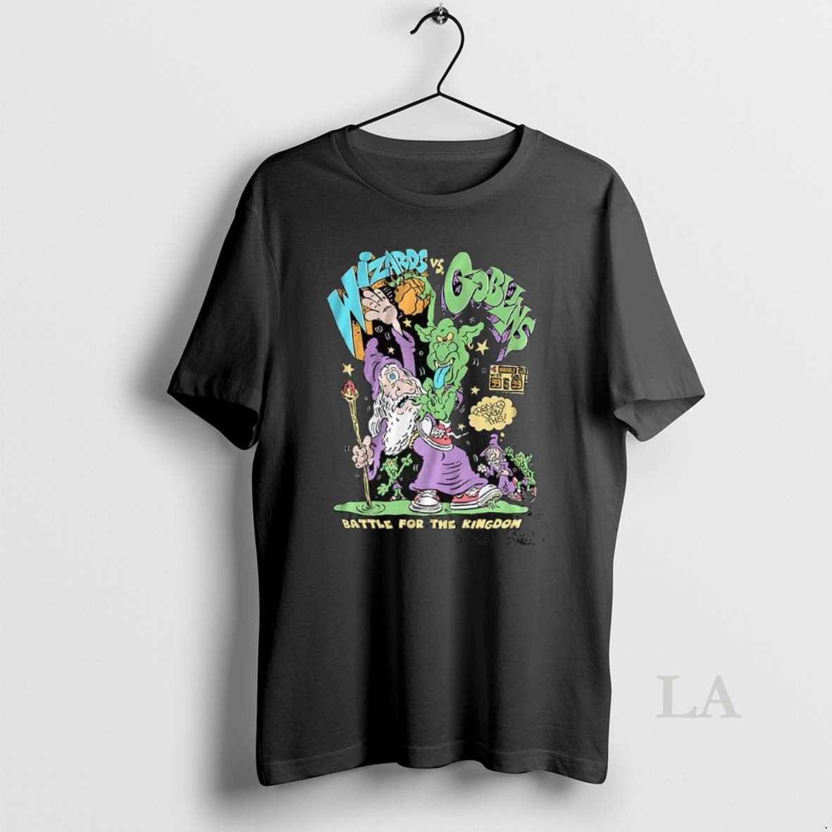 Original Battle For The Kingdom Wizard Vs Goblin Basketball Match Shirt