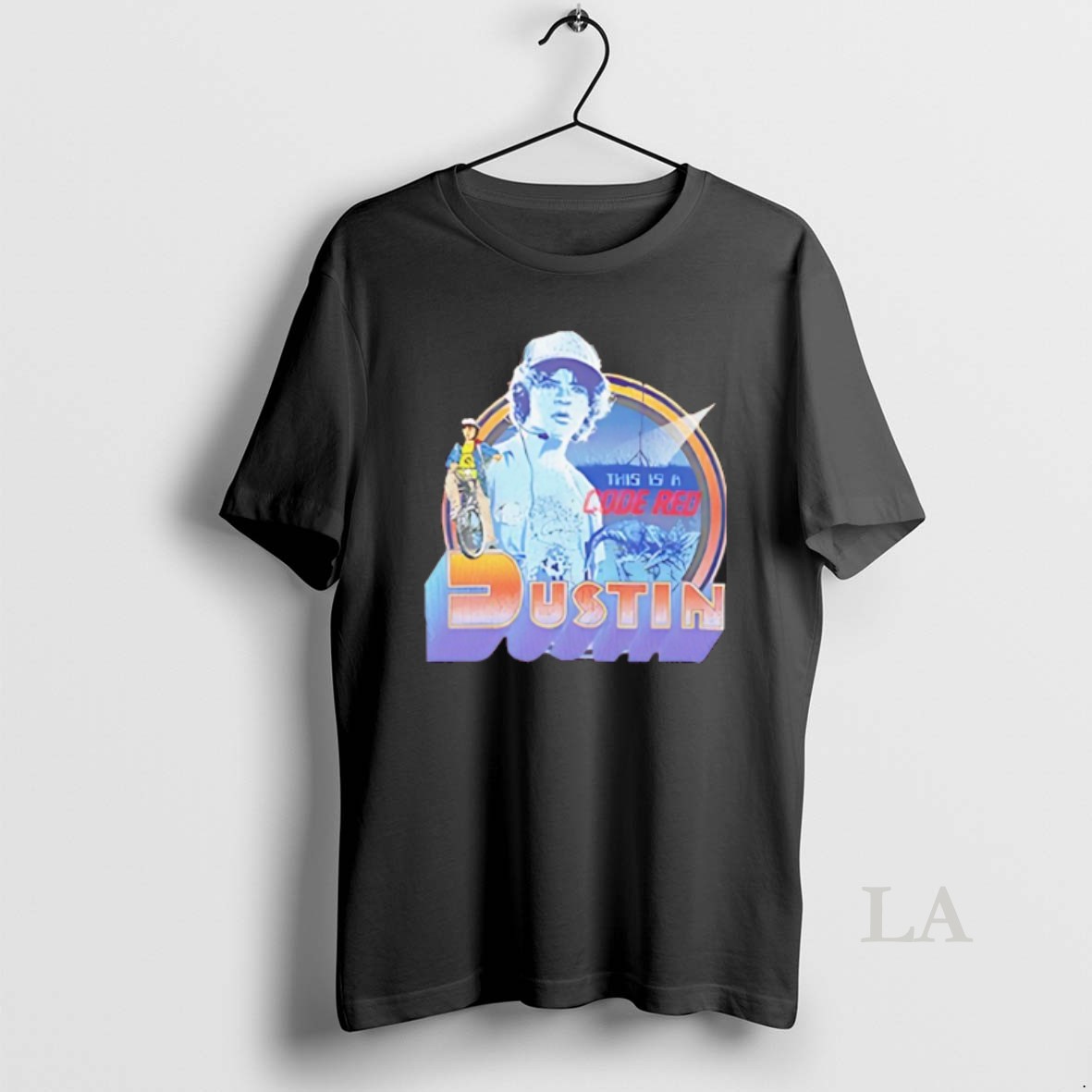 Original Dustin Stranger Things Demogorgon Code Red Shirt