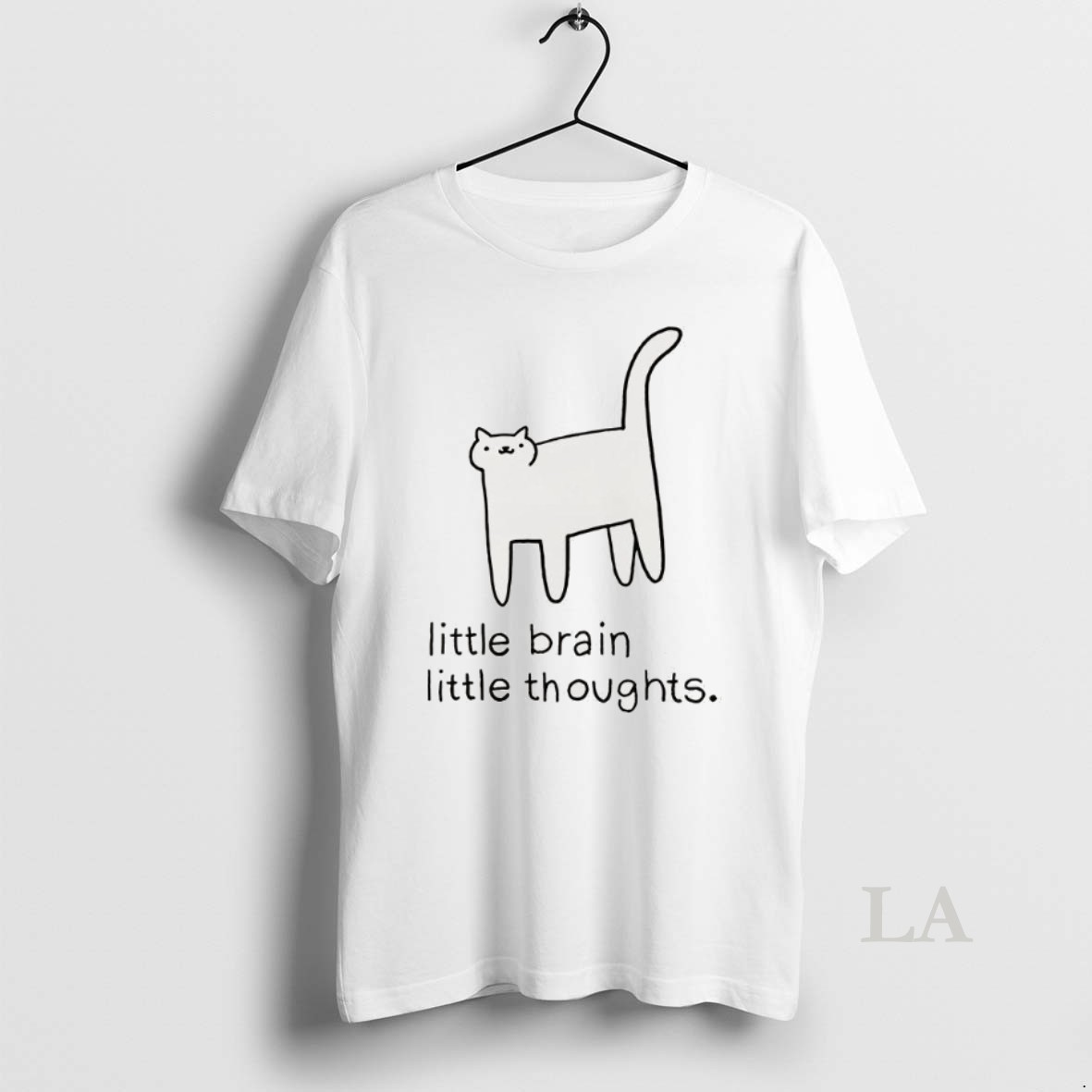 Original Little Brain Little Thoughts Cat Sketch Shirt