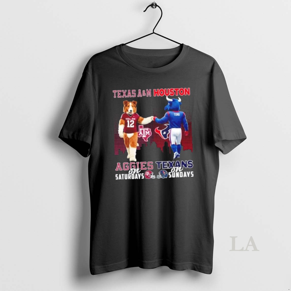 Original Mascots Texas Am Aggies On Saturdays X Houston Texans On Sundays Skyline Shirt