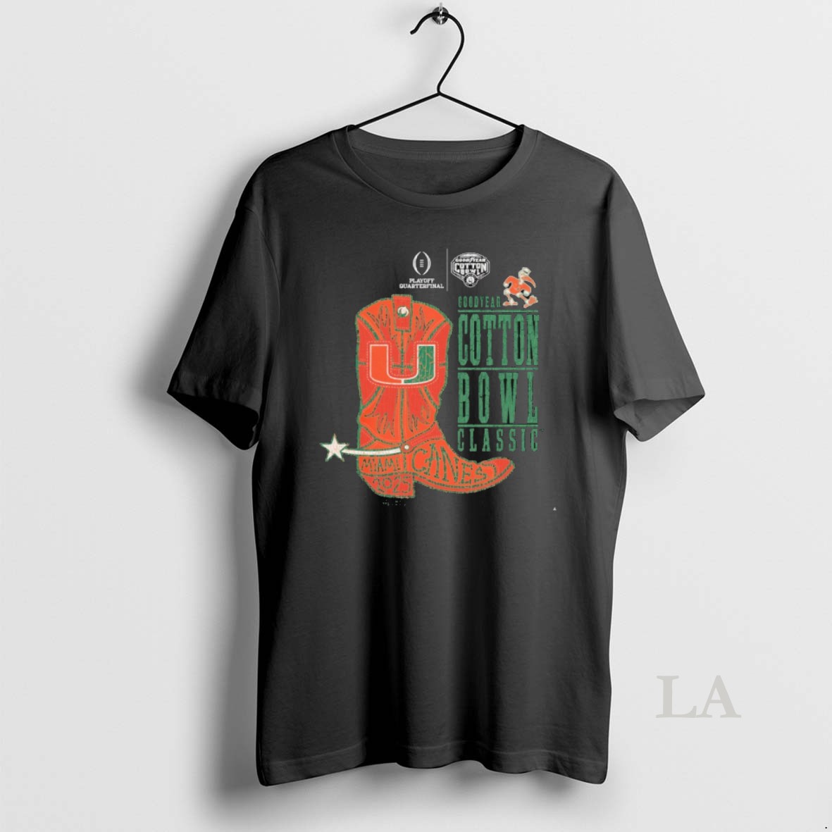 Original Miami Hurricanes 2025 Goodyear Cotton Bowl Classic Miami Boot Shirt
