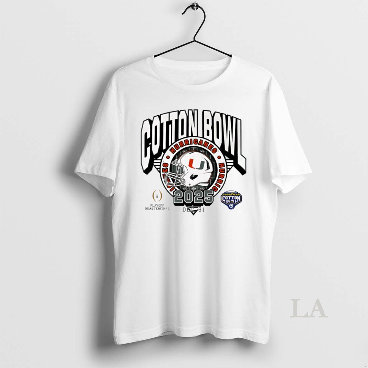 Original Miami Hurricanes Football 2025 Cfp Cotton Bowl Helmet Circle Shirt