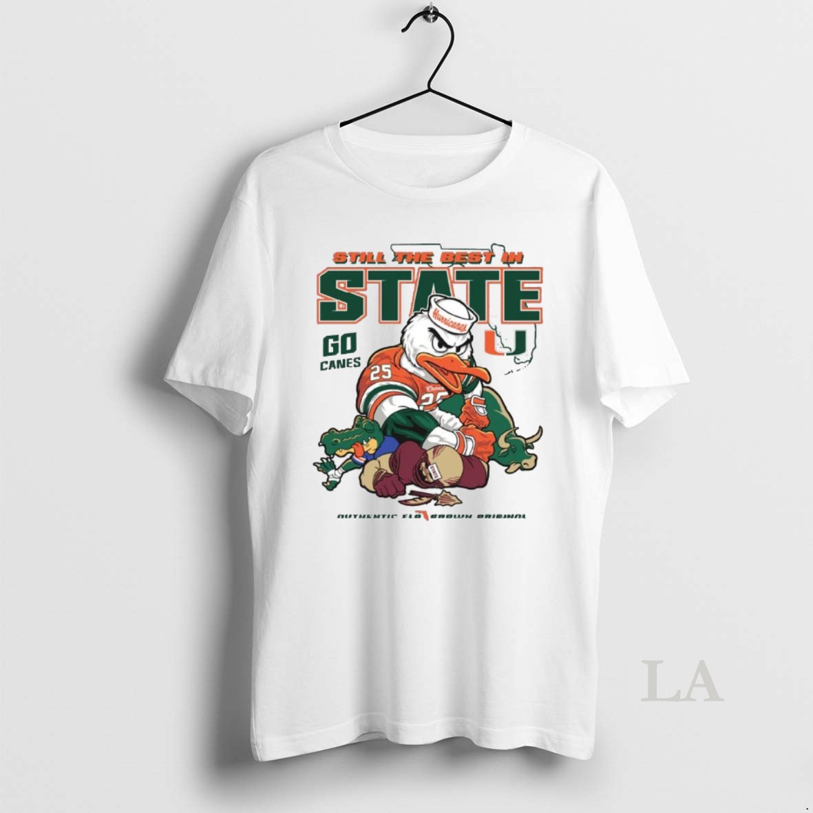 Original Miami Hurricanes Football Still The Best In State Go Canes Mascot 2025 Shirt
