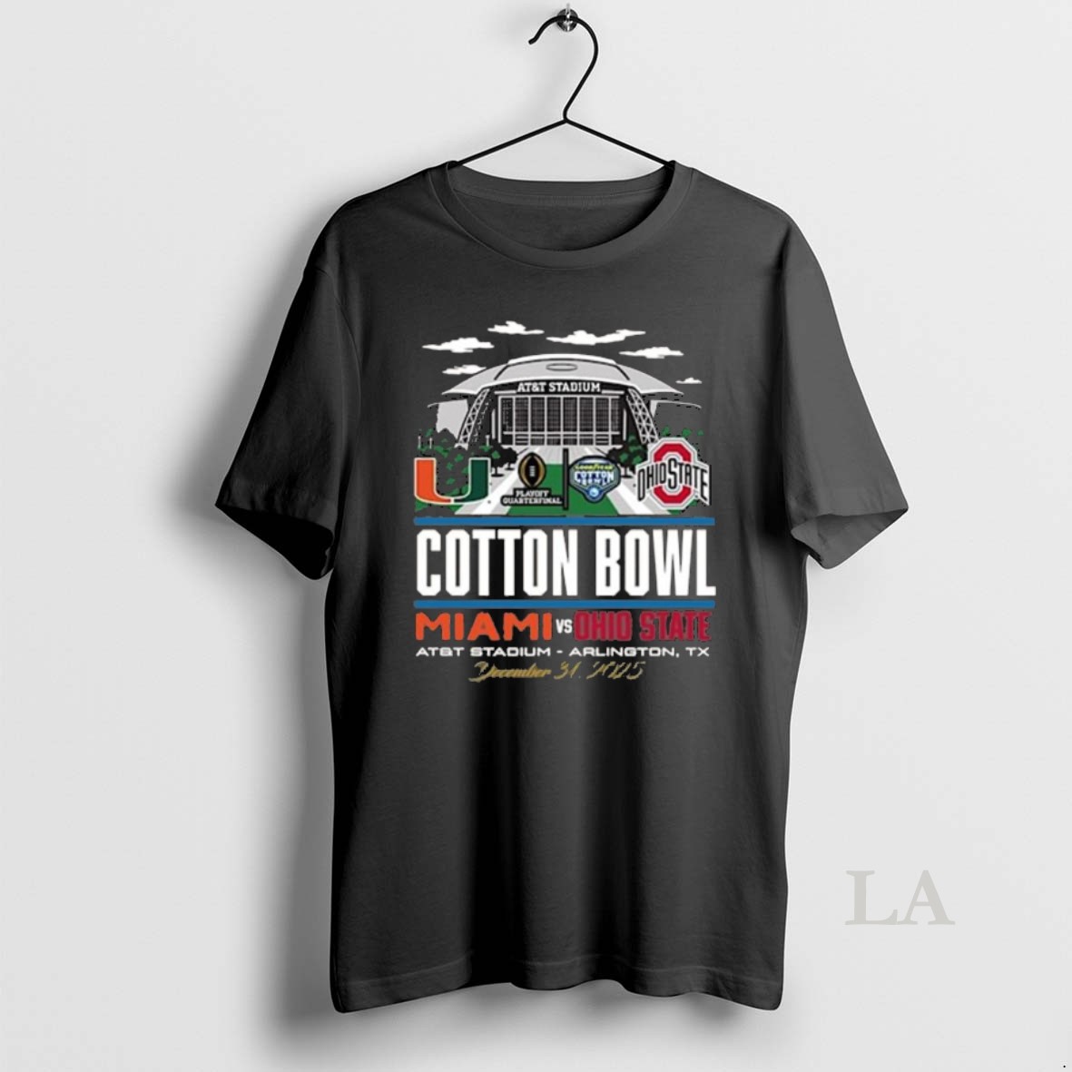 Original Miami Hurricanes Vs Ohio State Buckeyes 2025 Cotton Bowl Att Stadium Arlington Tx Dec 31 2025 Shirt