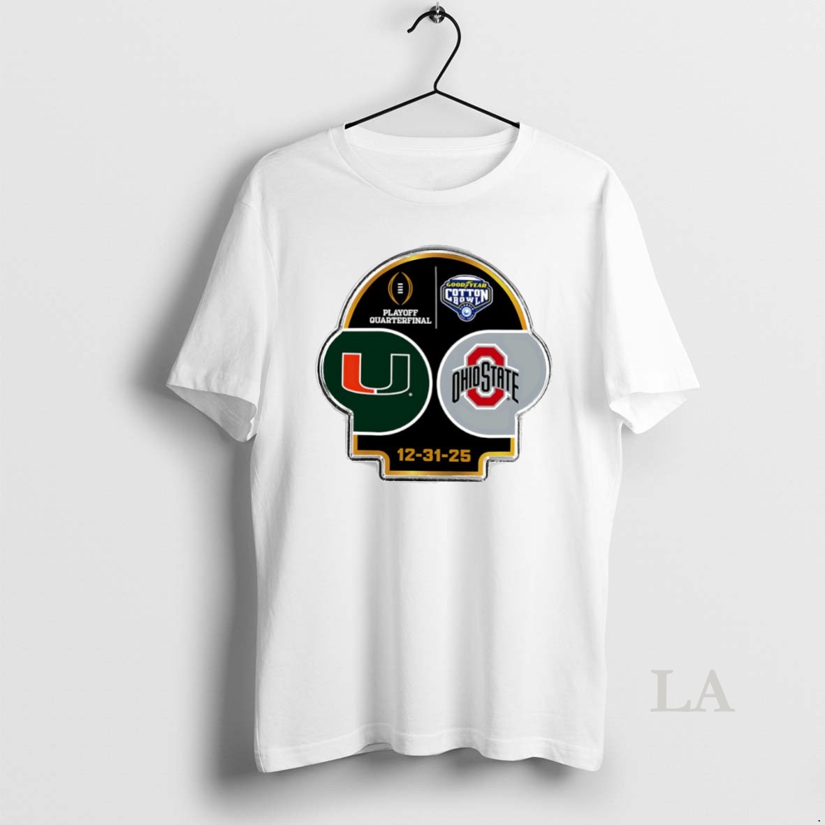 Original Miami Hurricanes Vs Ohio State Buckeyes 2025 Cfp Goodyear Cotton Bowl Logo Circle Shirt