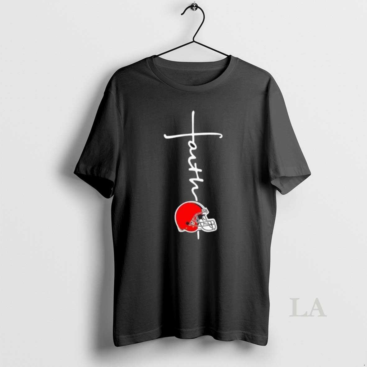 Original Nfl Cleveland Browns Faith Over Fear Cross 2 Sided Shirt