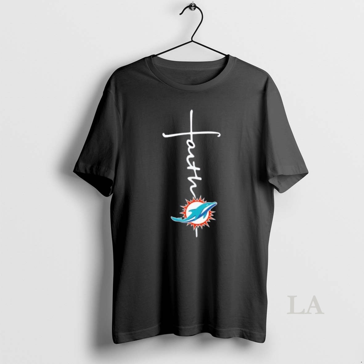 Original Nfl Miami Dolphins Faith Over Fear Cross 2 Sided Shirt