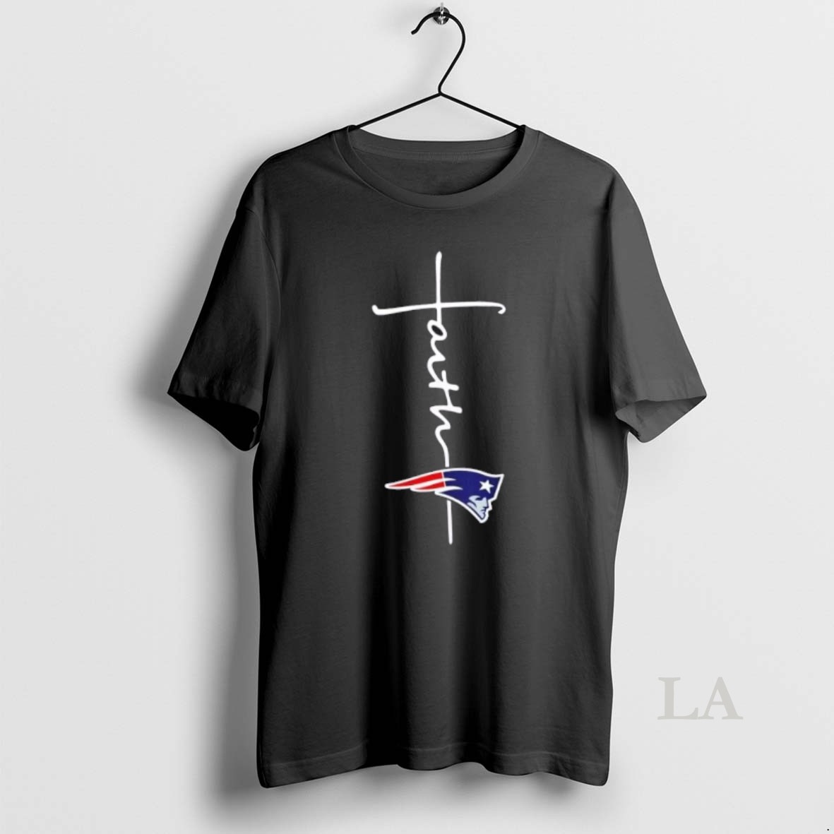 Original Nfl New England Patriots Faith Over Fear Cross 2 Sided Shirt