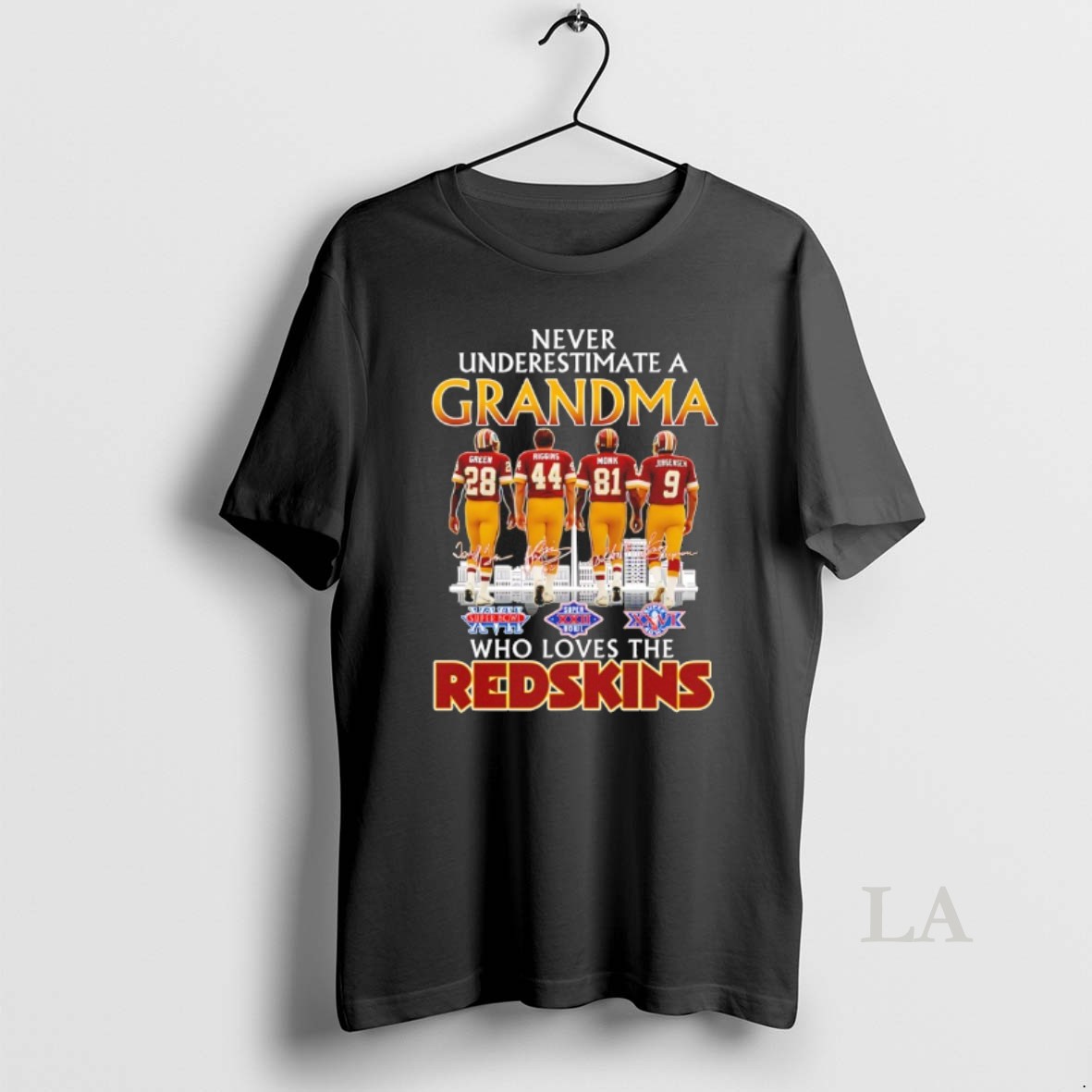 Original Never Underestimate A Grandma Who Loves The Redskins 3x Super Bowl Champions Signatures Shirt
