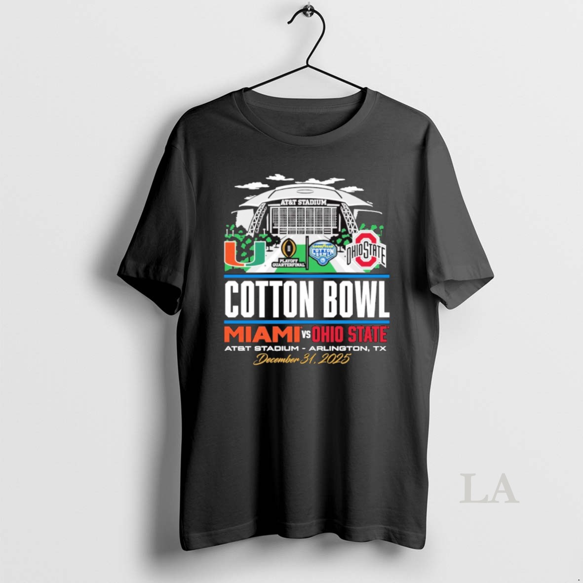 Original Ohio State Buckeyes Vs Miami Hurricanes 2025 Cotton Bowl Stadium Arlington Tx December 31 Shirt