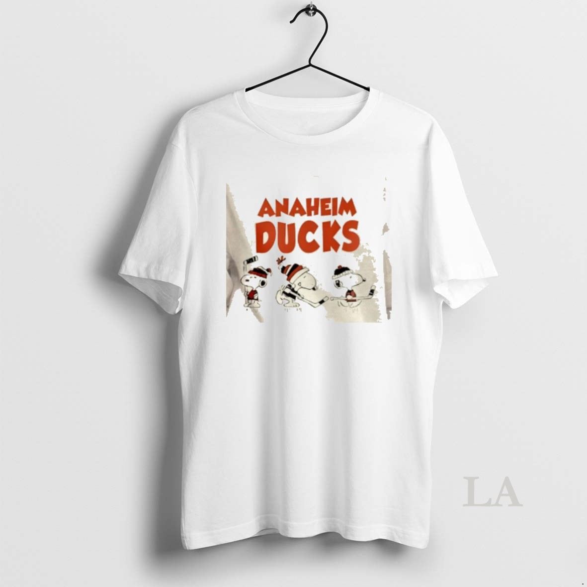 Original Peanuts Snoopy And Friends Team Anaheim Ducks 2 Sided Shirt