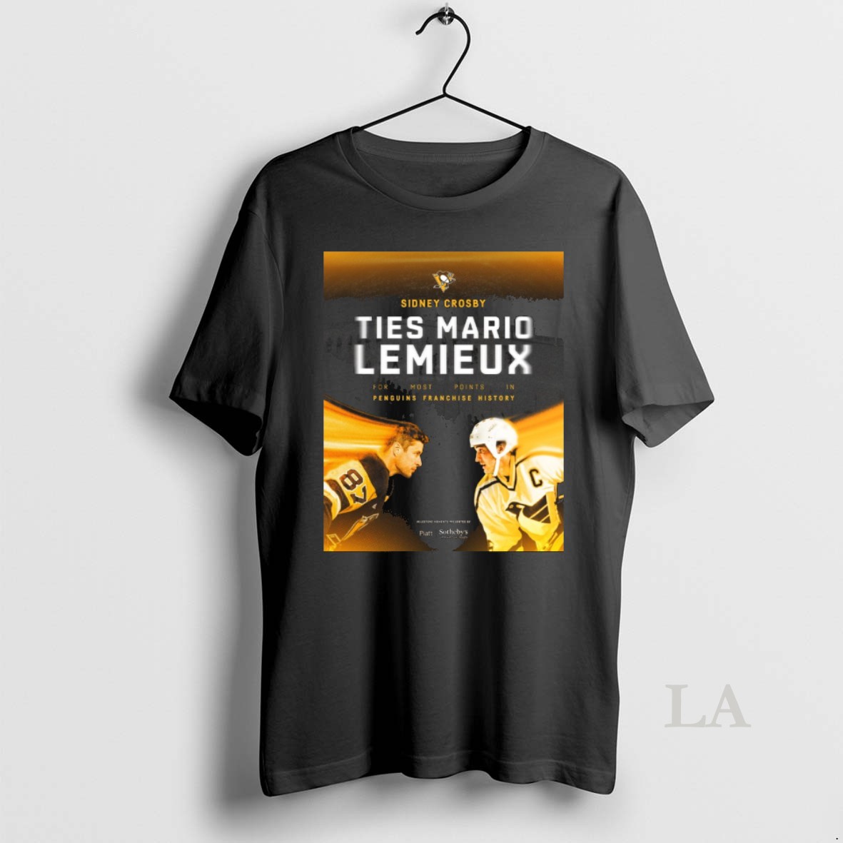 Original Pittsburgh Penguins Sidney Crosby Ties Mario Lemieux For Most Points In Penguins Franchise History Shirt