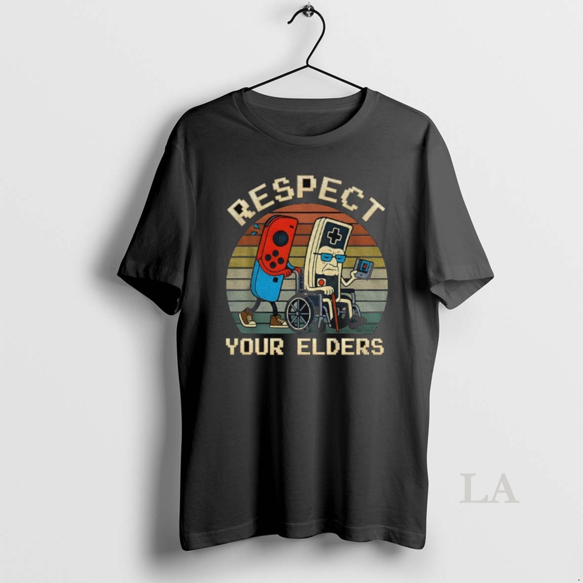 Original Respect Your Elders Gaming Funny Gamer Controller 80s Shirt