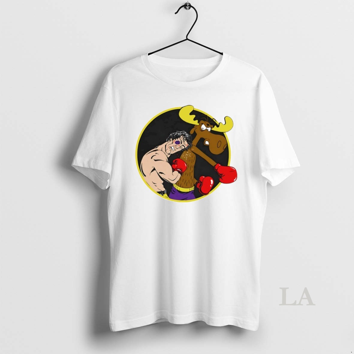 Original Rocky Vs Bullwinkle Circle Shirt