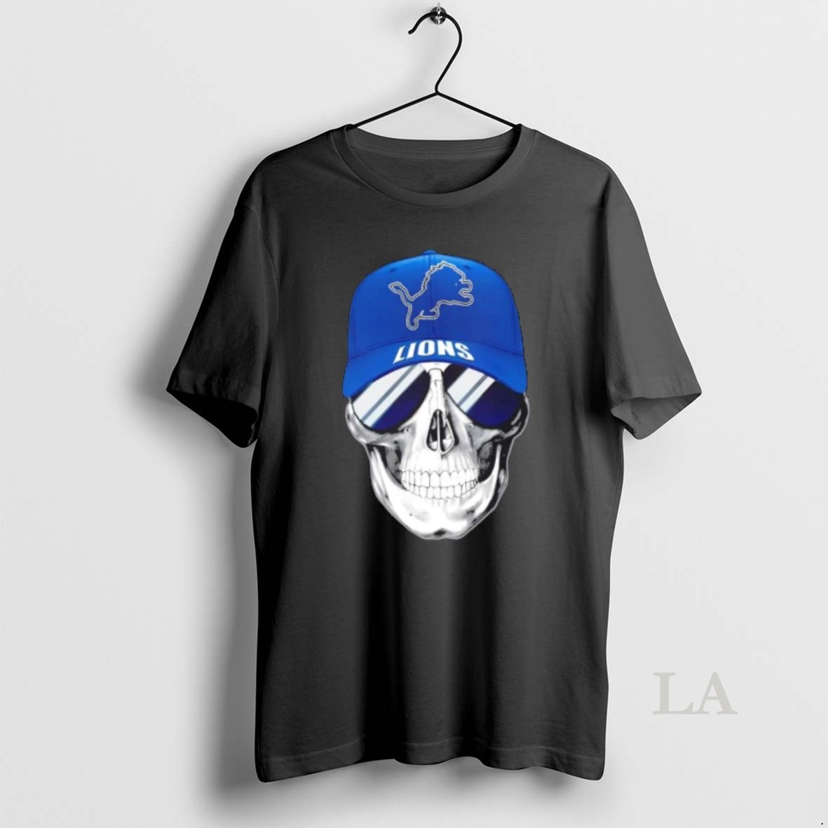 Original Skull Wearing A Cap And Smile Detroit Lions Fans Shirt