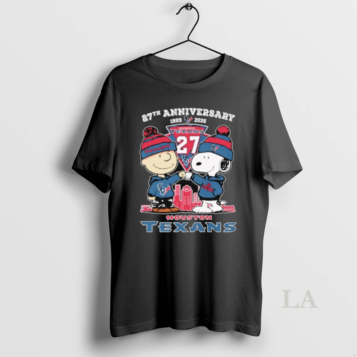 Original Snoopy And Charlie Brown Houston Texans 27th Anniversary 1999 2026 Thank You Shirt