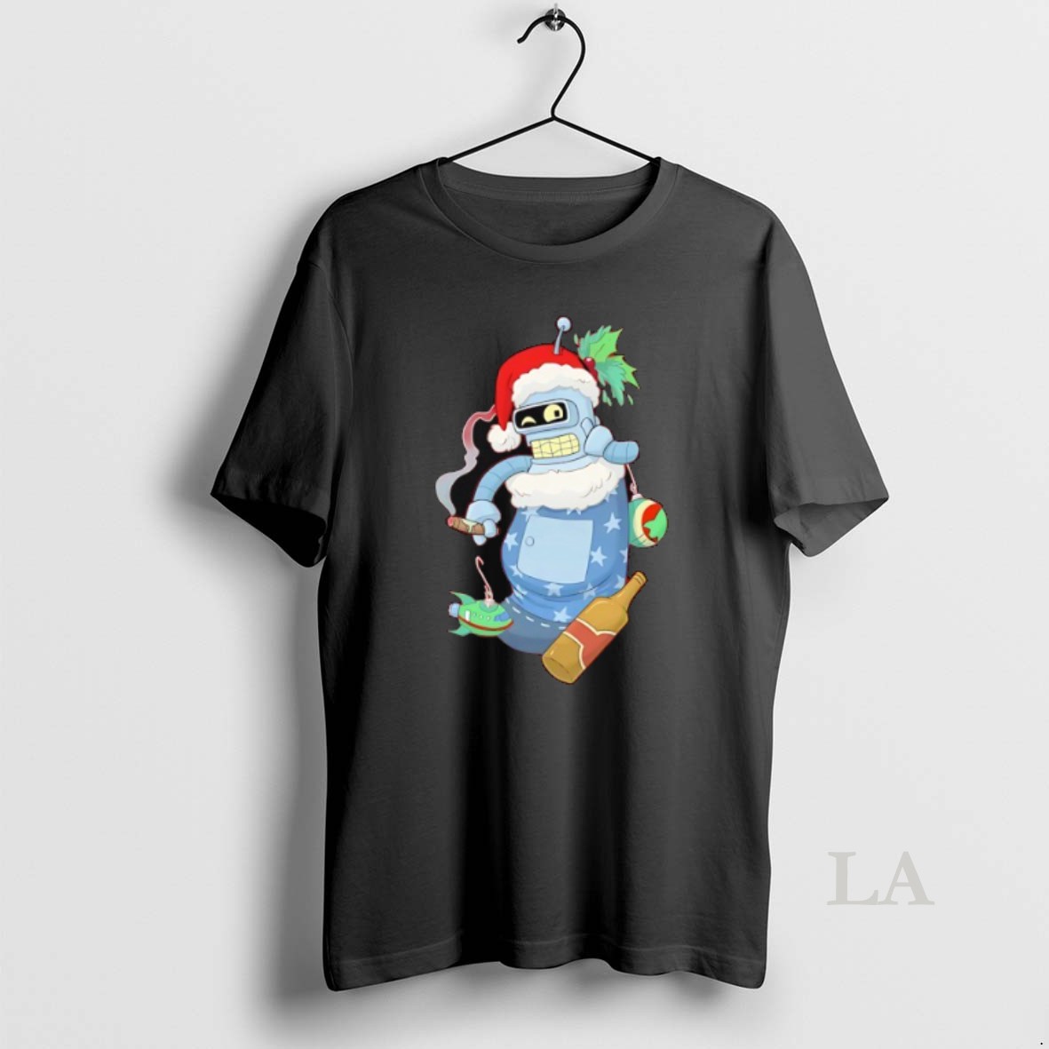 Original Stocking Stuffer Bendy Holding Cigar Merry Christmas Shirt