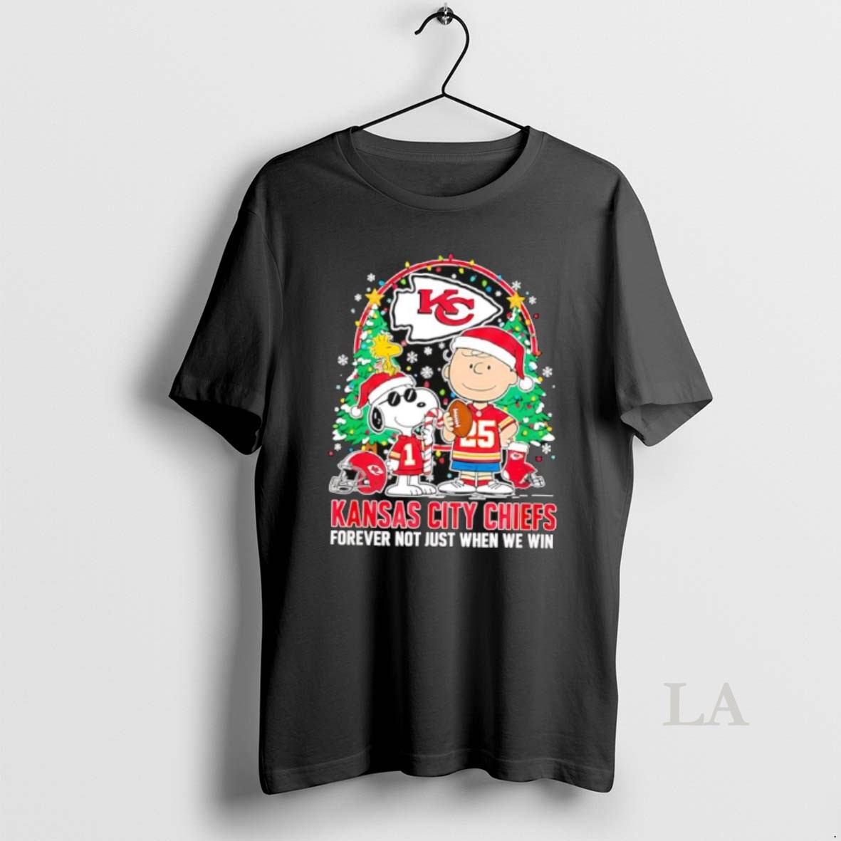 Original The Peanuts Snoopy Christmas Kansas City Chiefs Forever Not Just When We Win Shirt