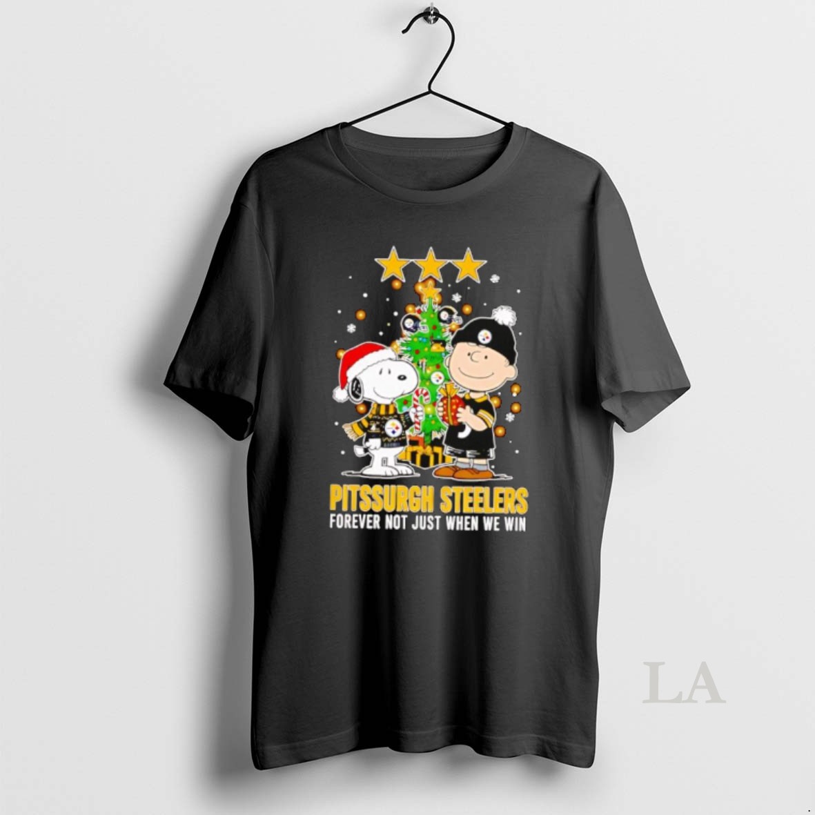 Original The Peanuts Snoopy Christmas Pittsburgh Steelers Forever Not Just When We Win Shirt