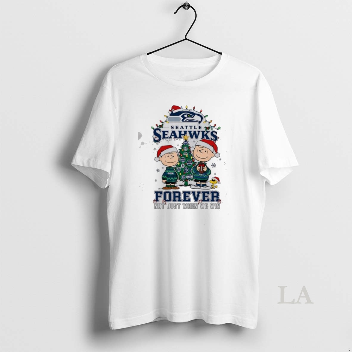 Original The Peanuts Snoopy Christmas Seattle Seahawks Forever Not Just When We Win Shirt 1