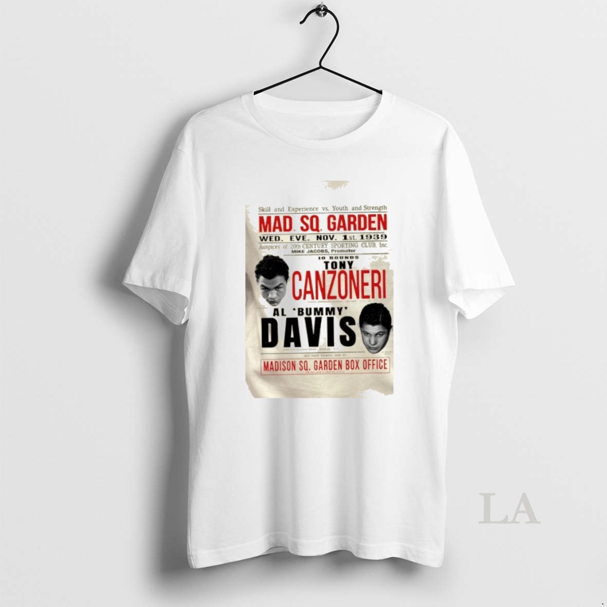 Original Tony Canzoneri Vs Bummy Davis Madison Sq Garden Box Office Shirt