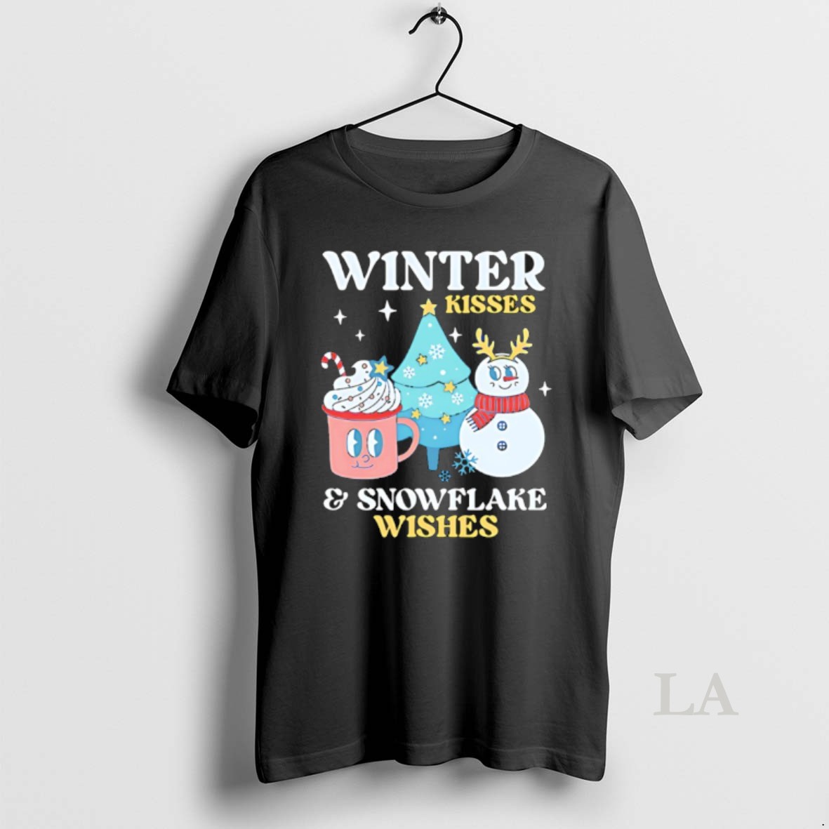 Original Winter Kisses And Snowflake Wishes Christmas 2025 Shirt