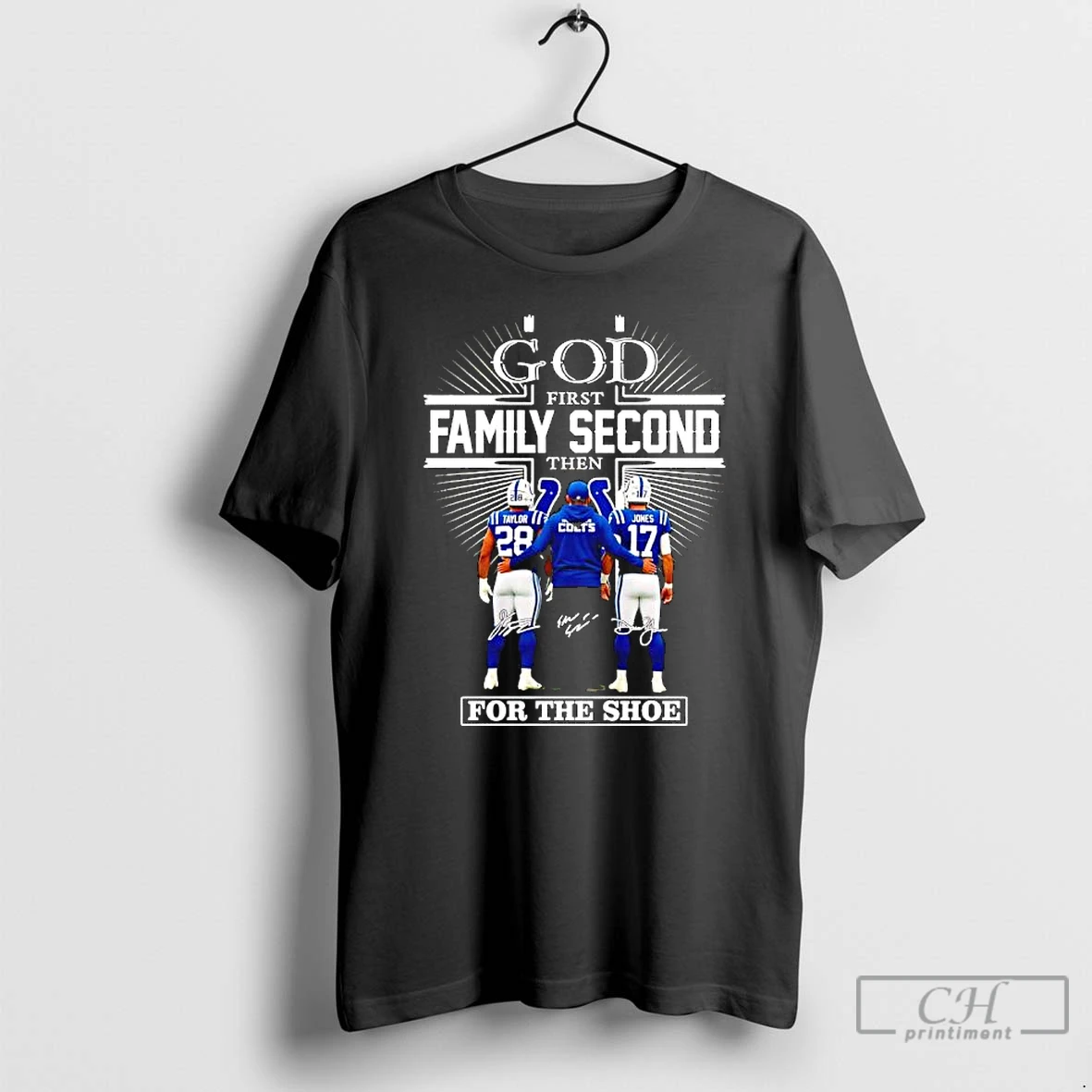 Premium God First Family Second Then Indianapolis Colts For The Shoe Signatures Coach Players T Shirts Sweater Hoodie