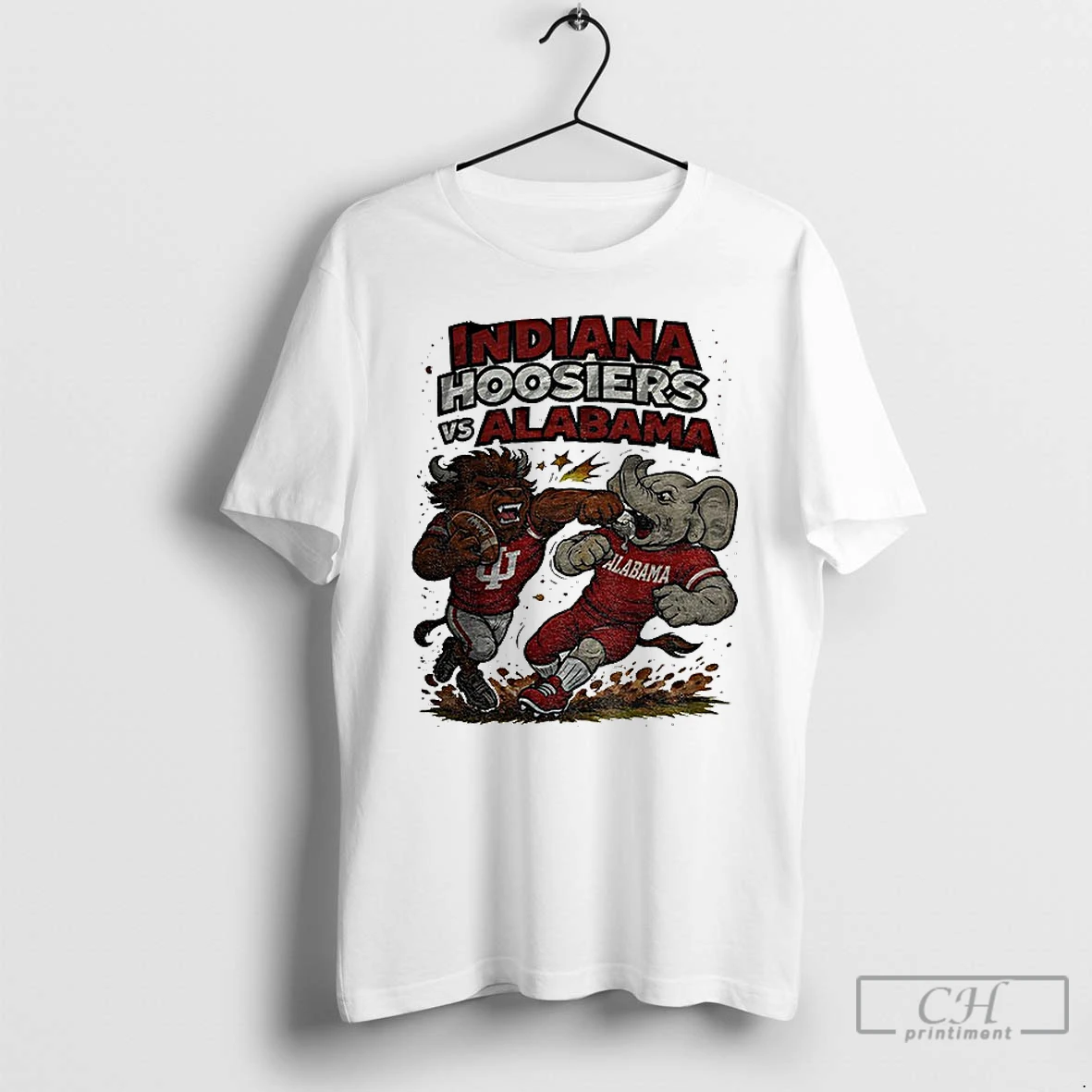 Premium Indiana Hoosiers Punch Out Alabama Crimson Tide Retro Rivalries Football Mascot T Shirts Sweater Hoodie