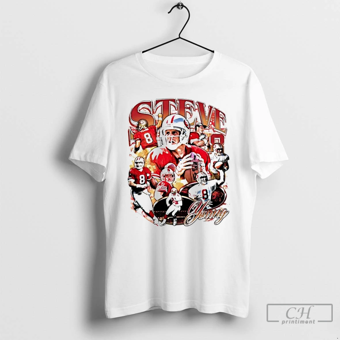Premium Steve Young Picture Collage San Francisco 49ers T Shirts Sweater Hoodie