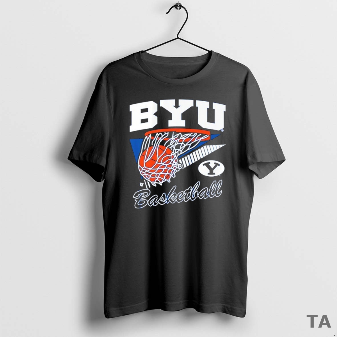 Top Byu Cougars Basketball Net Retro Swish T Shirt Sweater