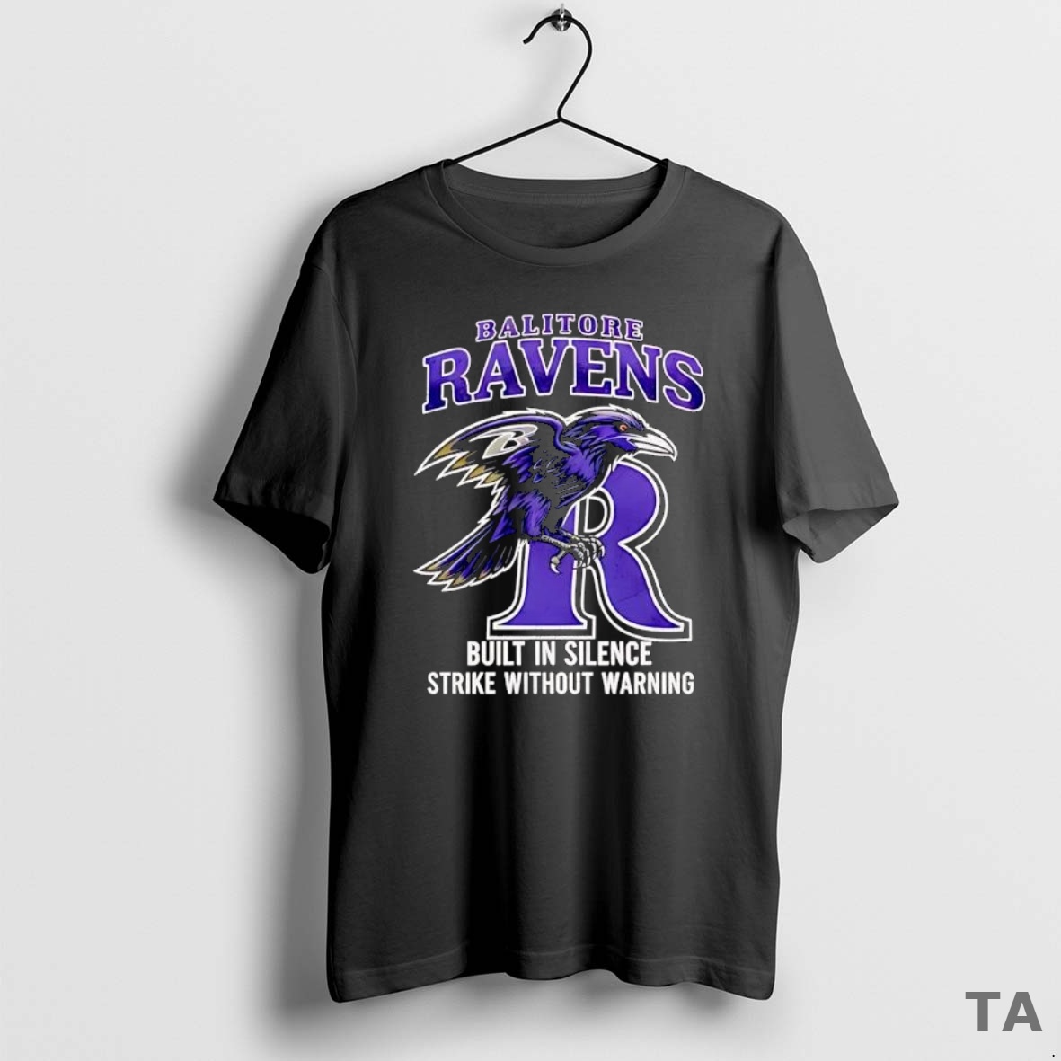 Top Baltimore Ravens Built In Silence Strike Without Warning T Shirt Sweater