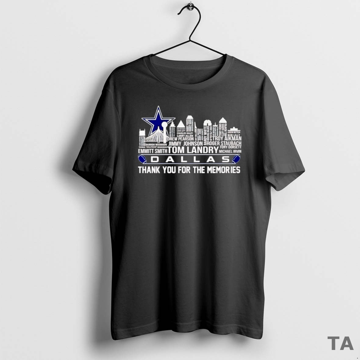 Top Dallas Cowboys Players Names Skyline City Thank You For The Memories T Shirt Sweater