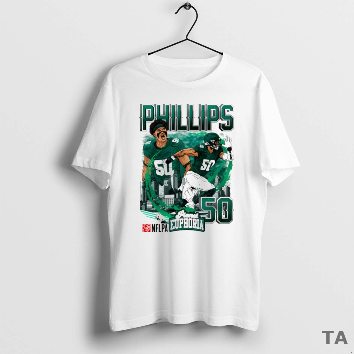 Top Jaelan Phillips 50 Philadelphia Eagles Football Comic Circle T Shirt Sweater