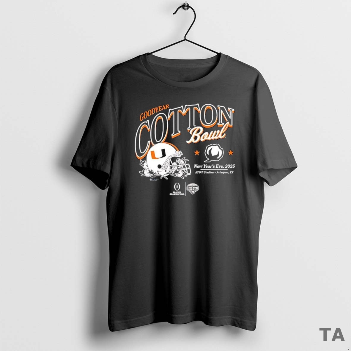 Top Miami Hurricanes Football 2025 Goodyear Cotton Bowl Helmet T Shirt Sweater