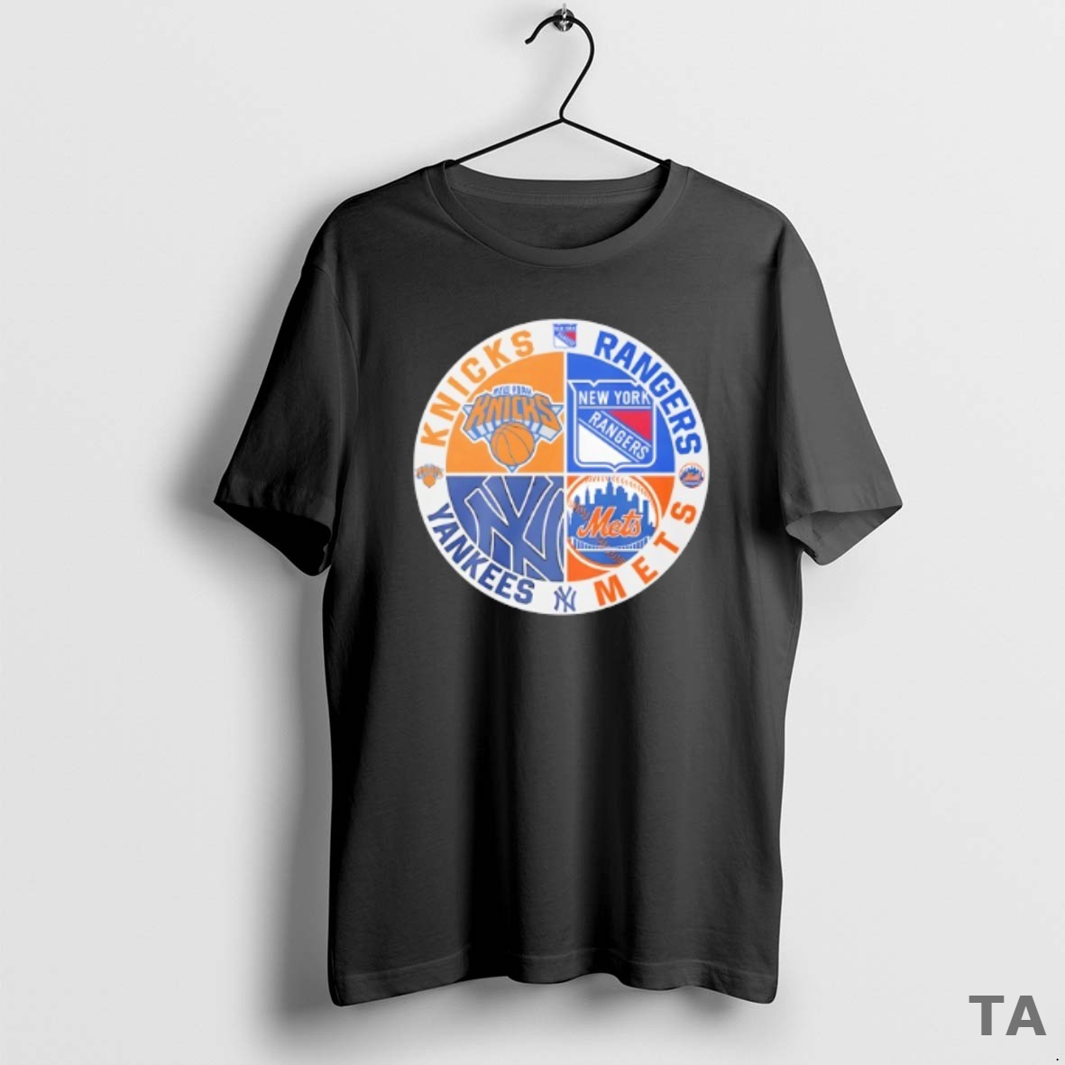 Top New York Yankees New York Knicks New York Rangers New York New York Mets Mashup Logo T Shirt Sweater