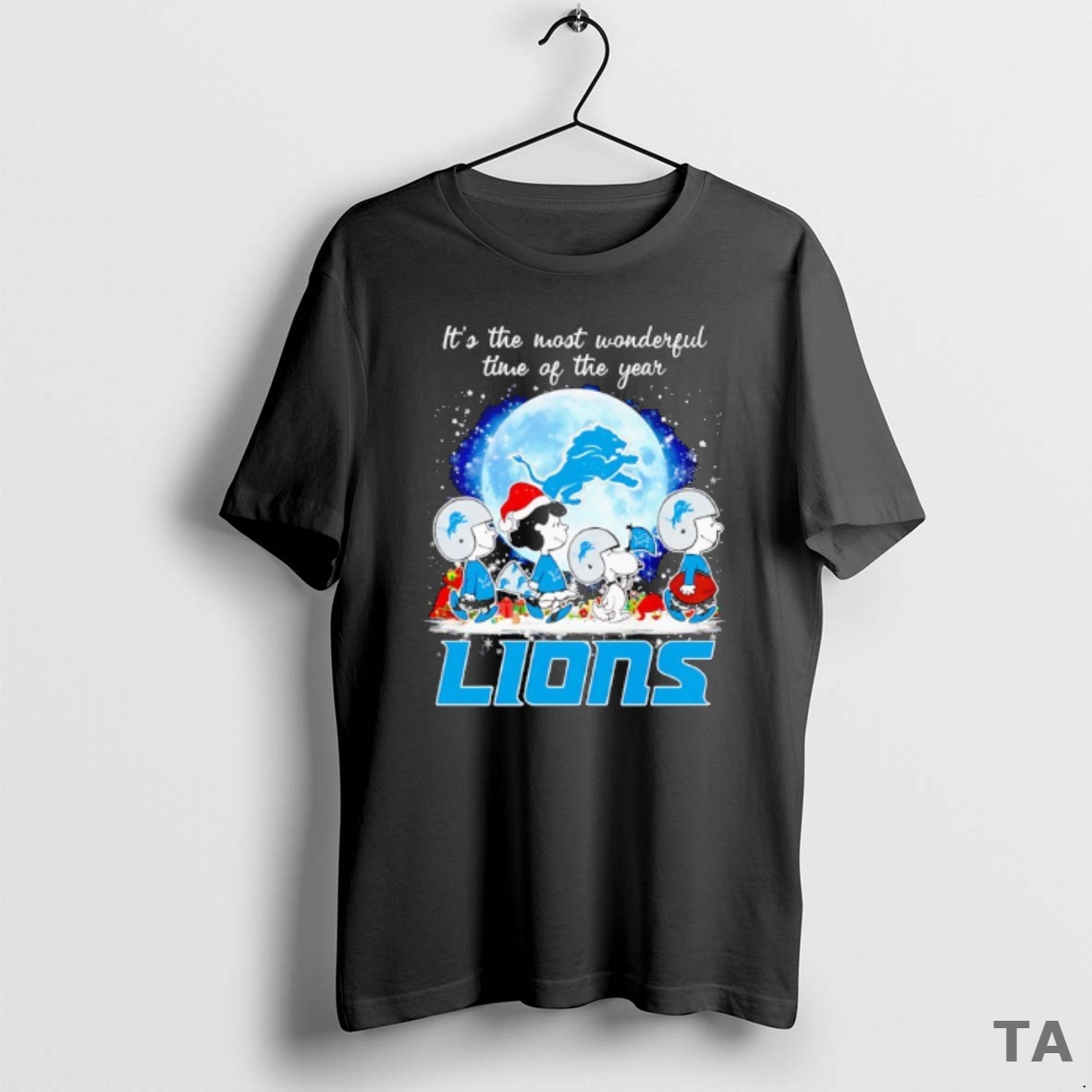 Top Peanuts Characters Detroit Lions Its The Most Wonderful Time Of The Year Christmas T Shirt Sweater