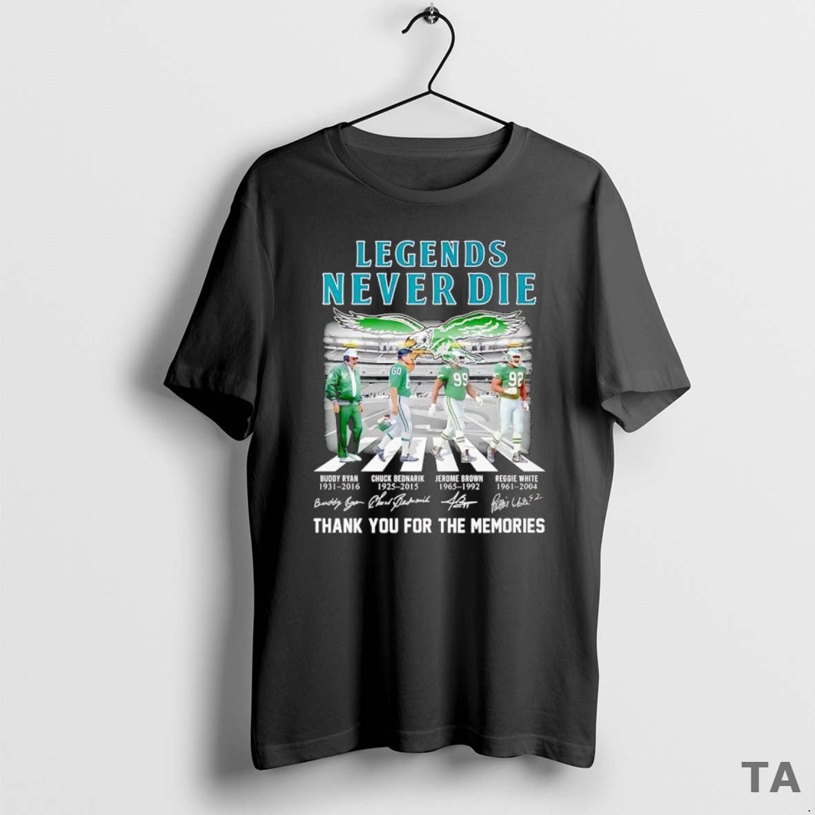 Top Philadelphia Eagles Legend Never Die Signature Thank You For The Memories T Shirt Sweater